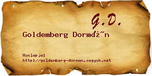 Goldemberg Dormán névjegykártya
